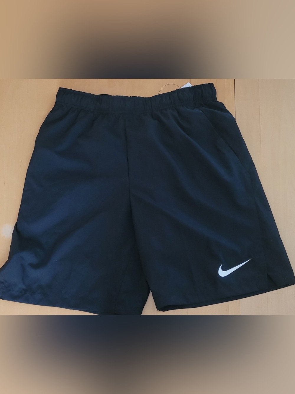 NWT Nike Men’s Black Athletic Shorts with White Swoosh